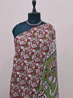 Brick Red Kalamkari Cotton Saree 1