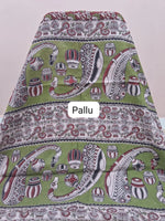 Brick Red Kalamkari Cotton Saree pallu