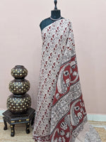 Elegant Cream Kalamkari Cotton Saree