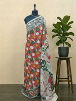 Red Kalamkari Cotton Saree