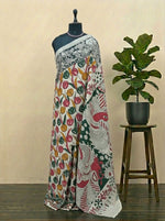 Classic Cream Kalamkari Cotton Saree 