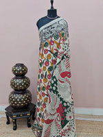Classic Cream Kalamkari Cotton Saree 