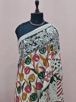Classic Cream Kalamkari Cotton Saree 1