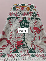 Classic Cream Kalamkari Cotton Saree pallu
