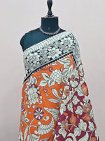 Orange Kalamkari Cotton Saree 1