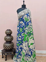 Royal Blue Kalamkari Cotton Saree