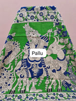 Royal Blue Kalamkari Cotton Saree pallu