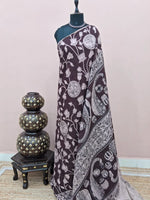 Walnut Brown Kalamkari Cotton Saree 