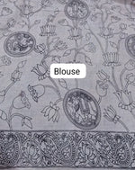 Walnut Brown Kalamkari Cotton Saree Blouse