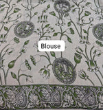 Wine Kalamkari Cotton Saree Blouse