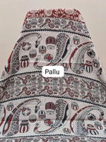 Brick Red Kalamkari Cotton Saree pallu