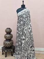 Black Kalamkari Cotton Saree