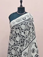 Black Kalamkari Cotton Saree 1