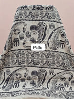 Black Kalamkari Cotton Saree pallu