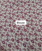 Teal Blue Kalamkari Cotton Saree Blouse