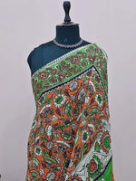Orange Kalamkari Cotton Saree 1