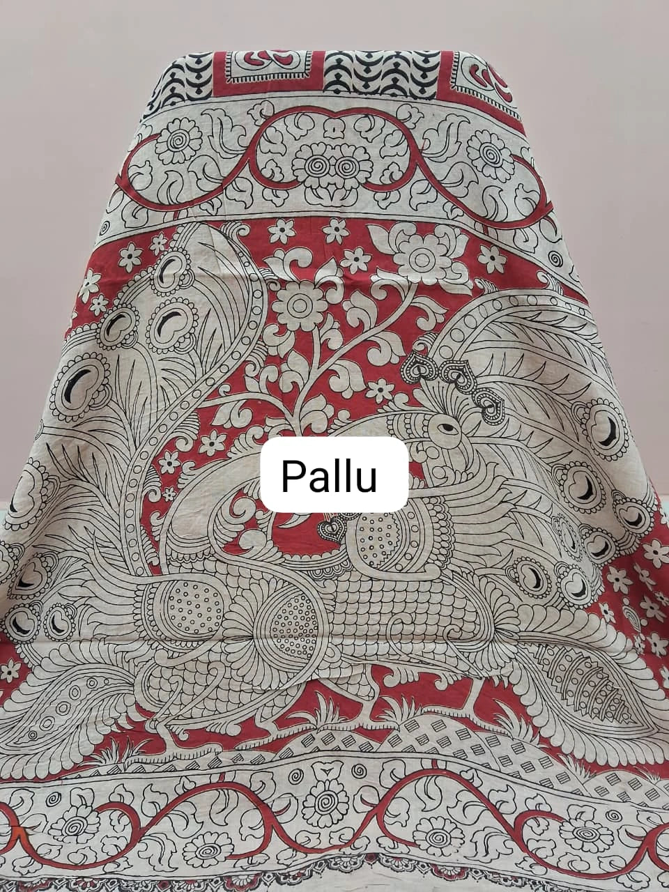 Graceful Cream Kalamkari Cotton pallu