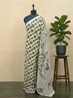 Cream Pure Kalamkari Cotton Saree 