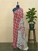 Rust Red Kalamkari Cotton Saree