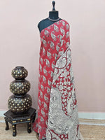 Rust Red Kalamkari Cotton Saree