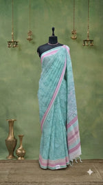 Light Sky Blue Kanchi Cotton Saree