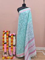 Light Sky Blue Kanchi Cotton Saree