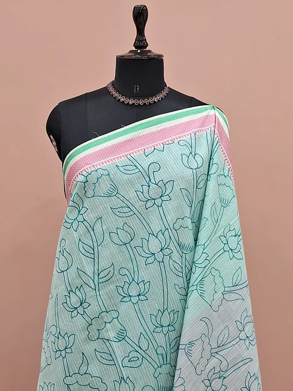 Light Sky Blue Kanchi Cotton Saree 1