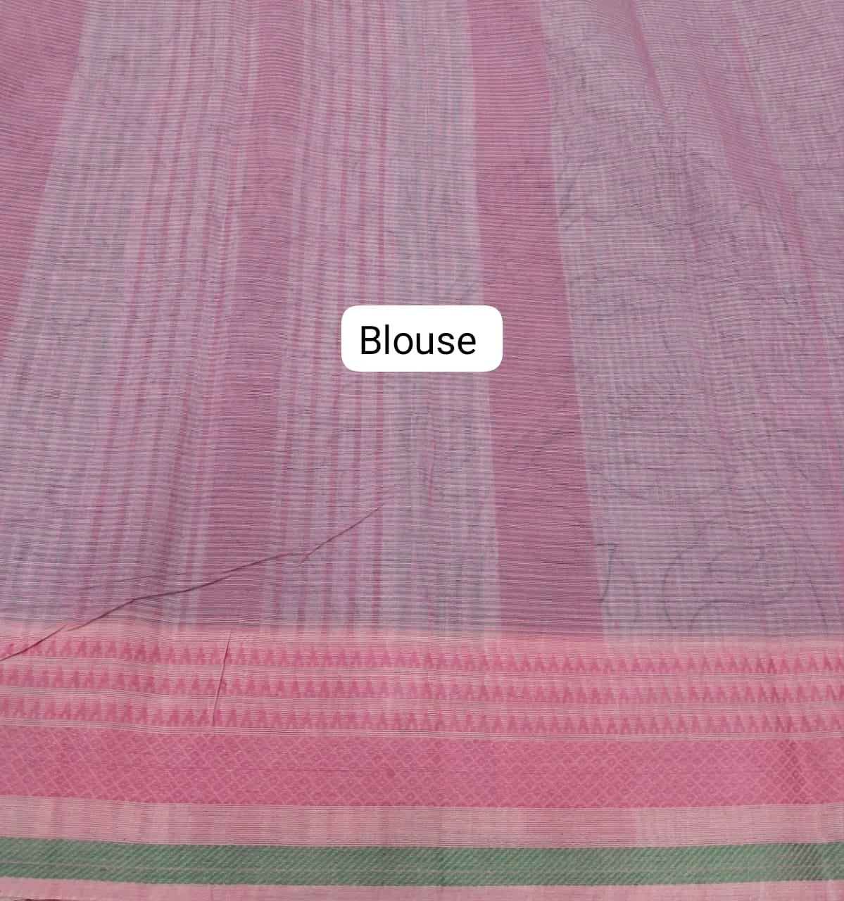 Light Sky Blue Kanchi Cotton Saree blouse