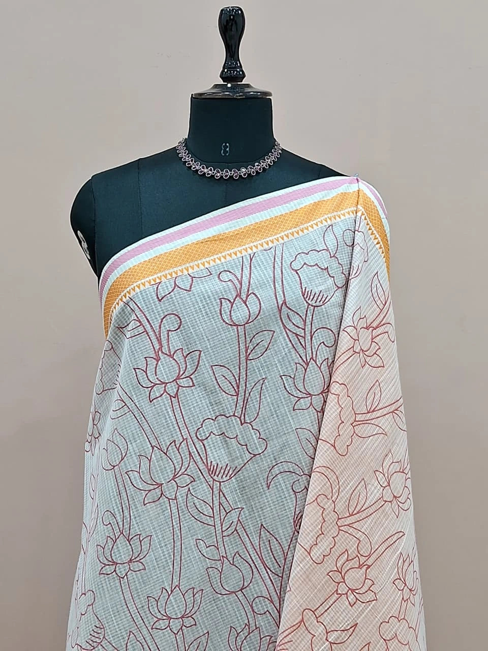Off-White Kanchi Cotton Saree 1