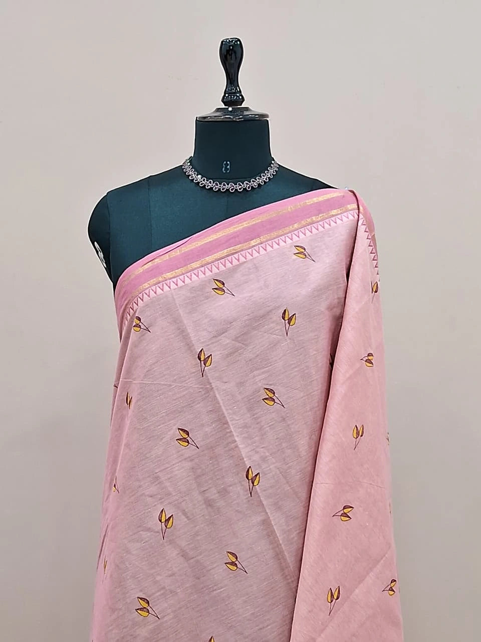 Peach Kanchi Cotton Saree 1