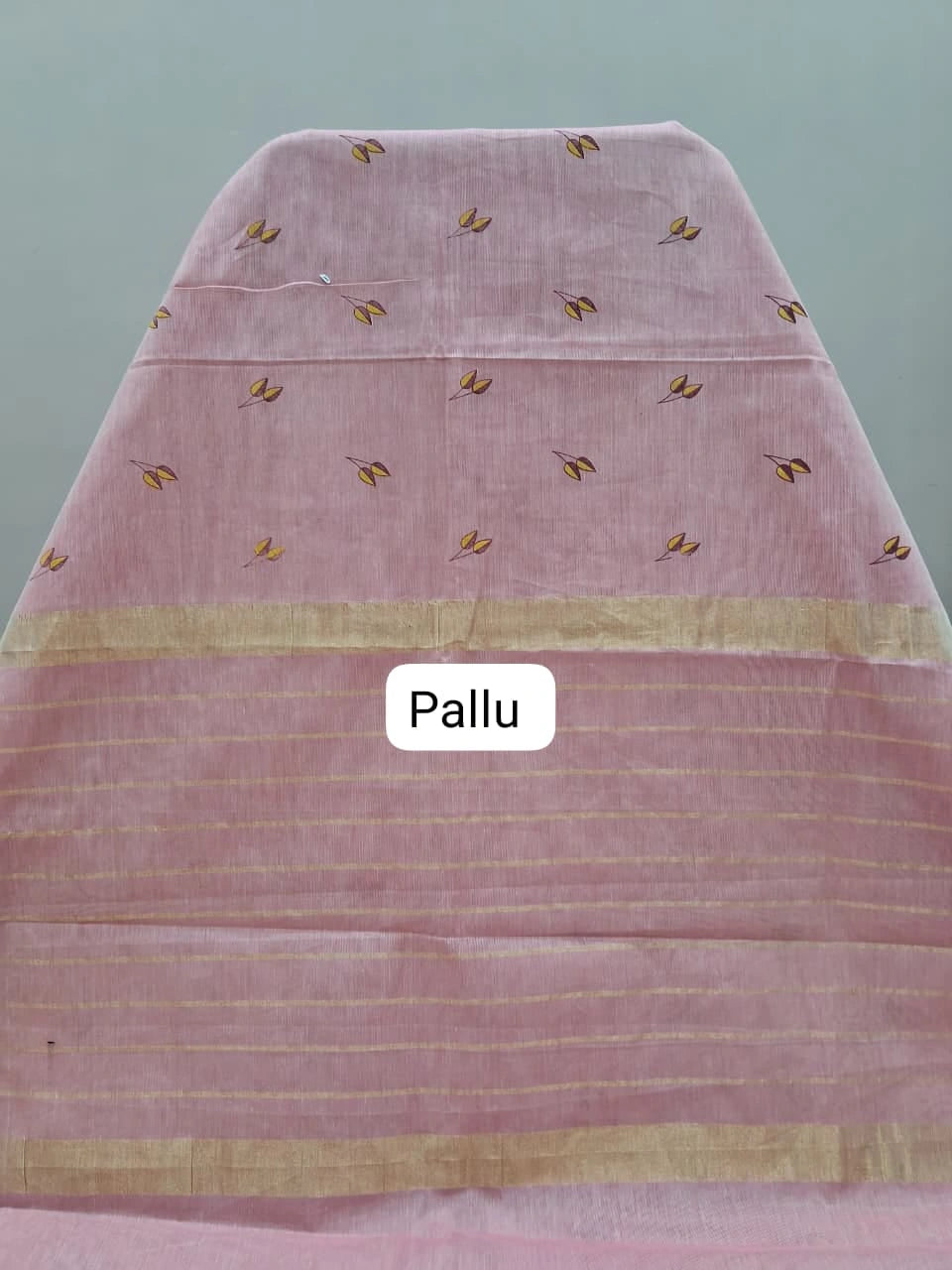Peach Kanchi Cotton Saree pallu
