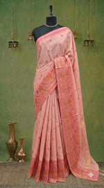 Peach Kanchi Cotton Saree