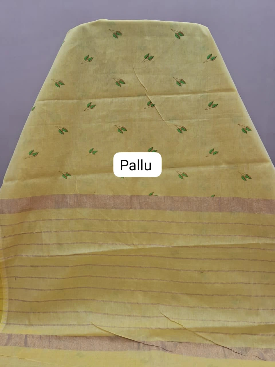 Lemon Yellow Kanchi Cotton Saree Pallu