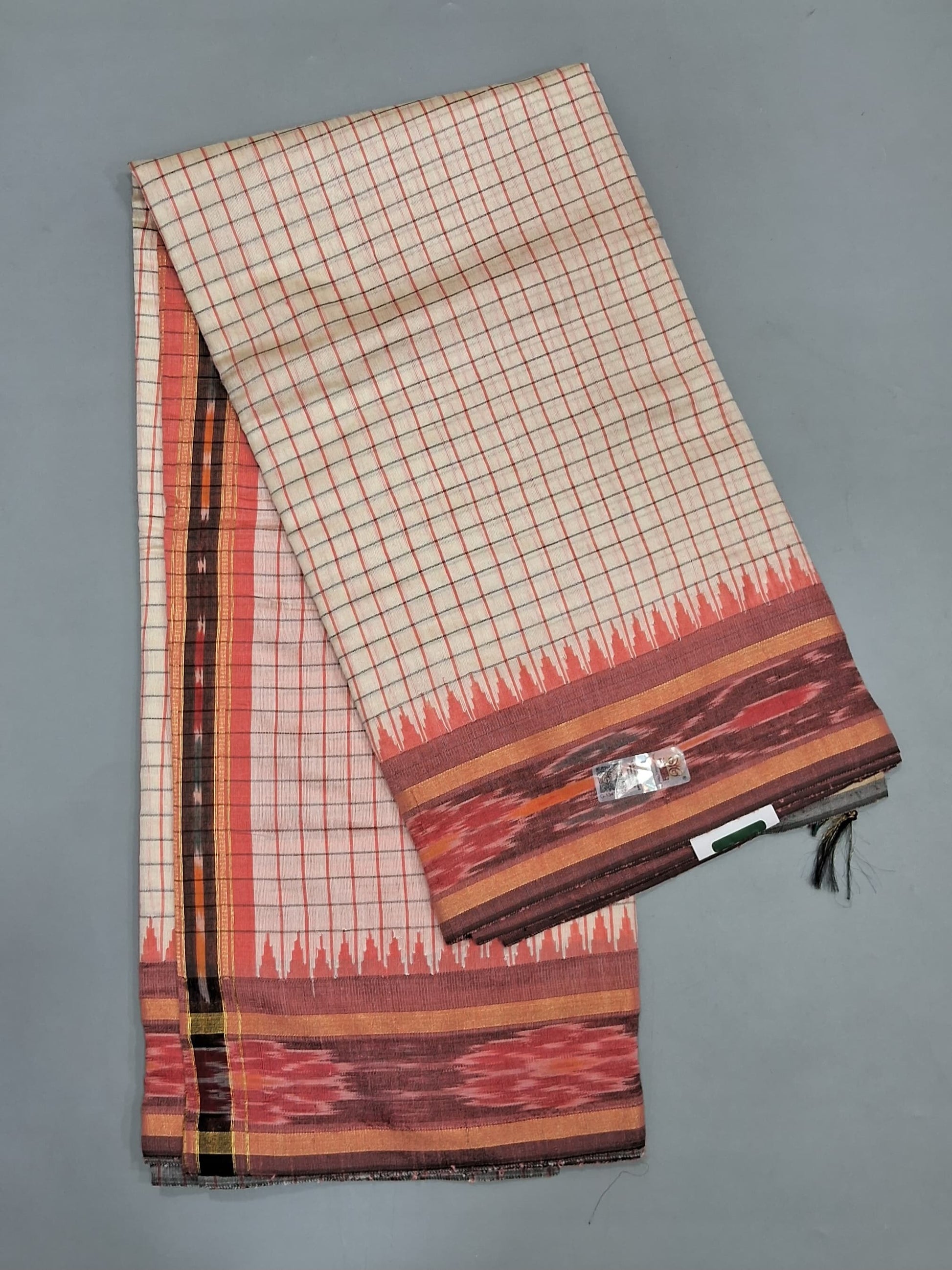 Cream Khadhi Pure Pattu Saree