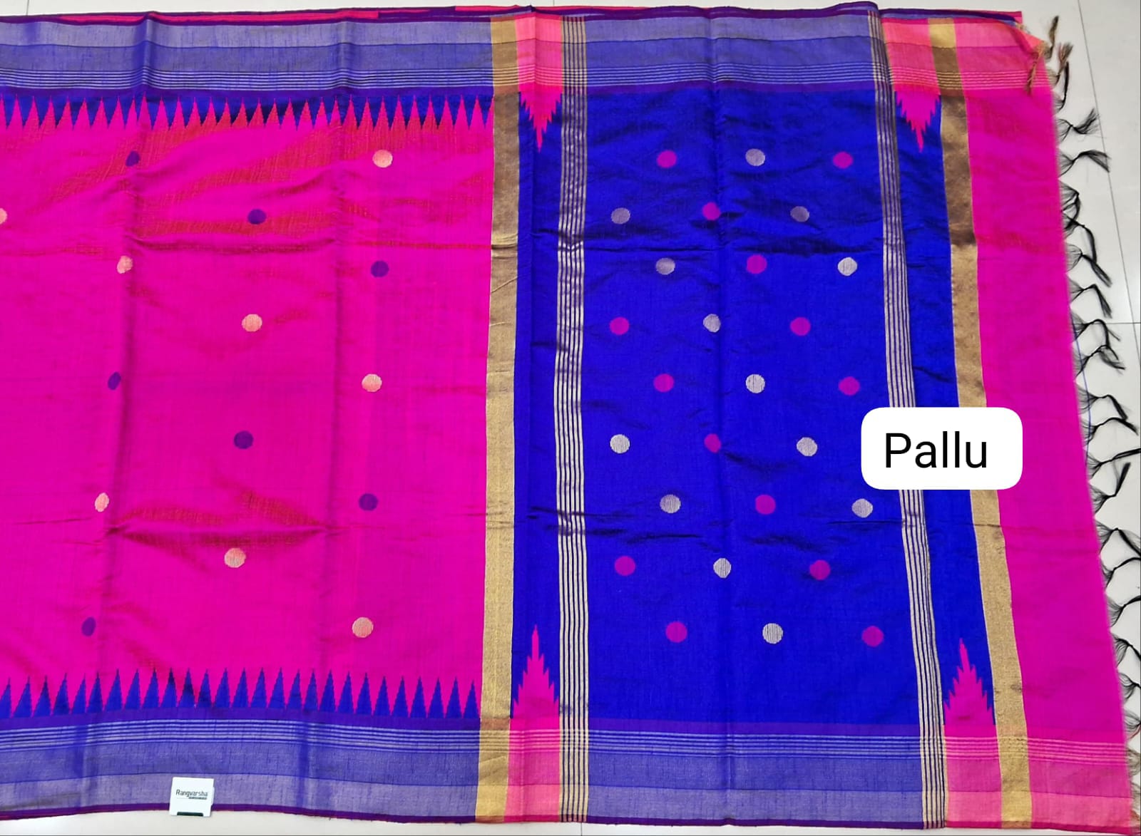 Rani Pink Khadhi Pure Pattu Saree pallu