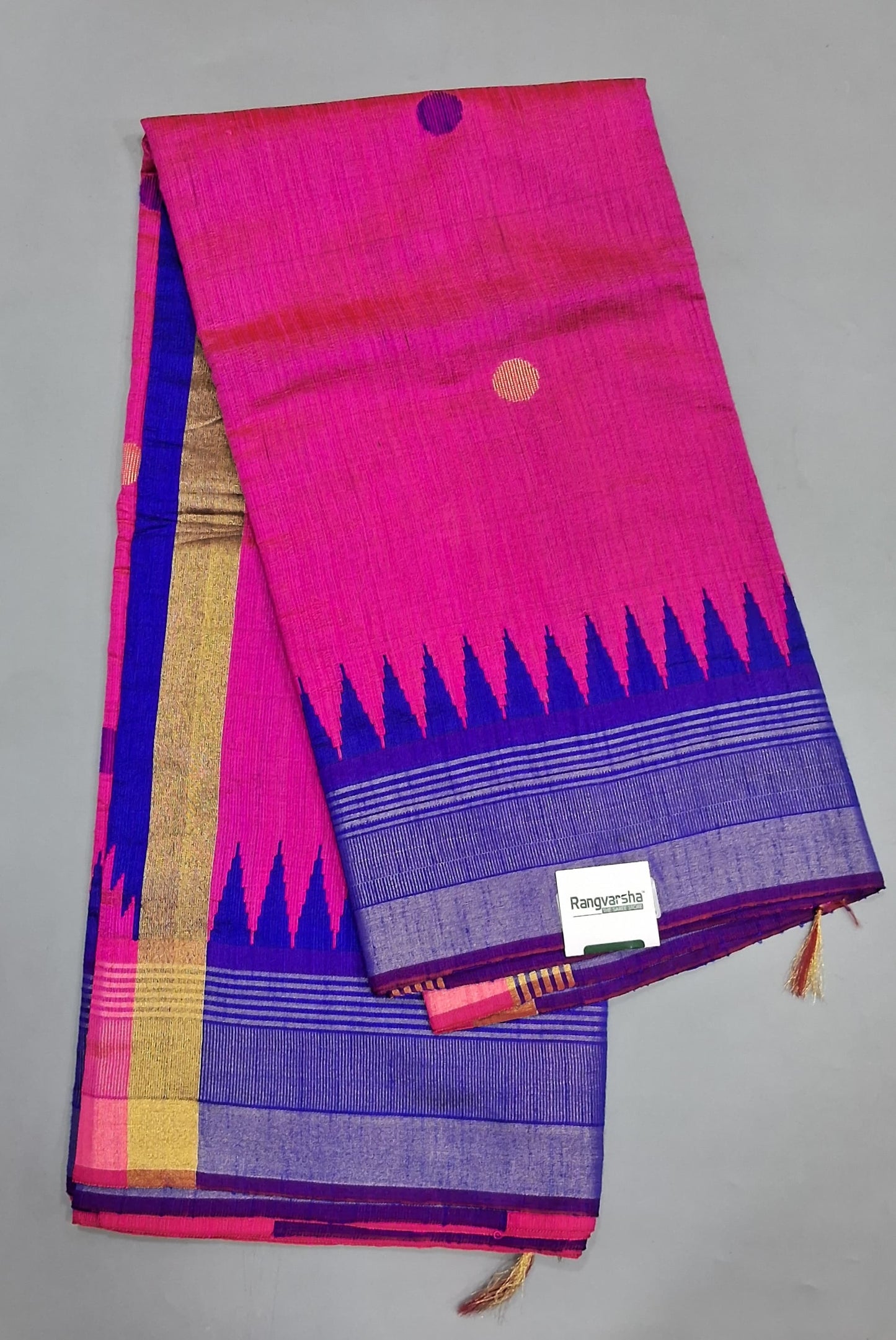 Rani Pink Khadhi Pure Pattu Saree