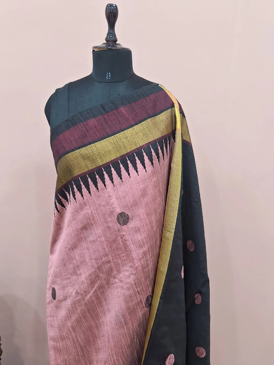 Blush Pink Khadhi Pure Pattu Saree 1