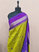 Bright green Khadhi Pure Pattu Saree 1