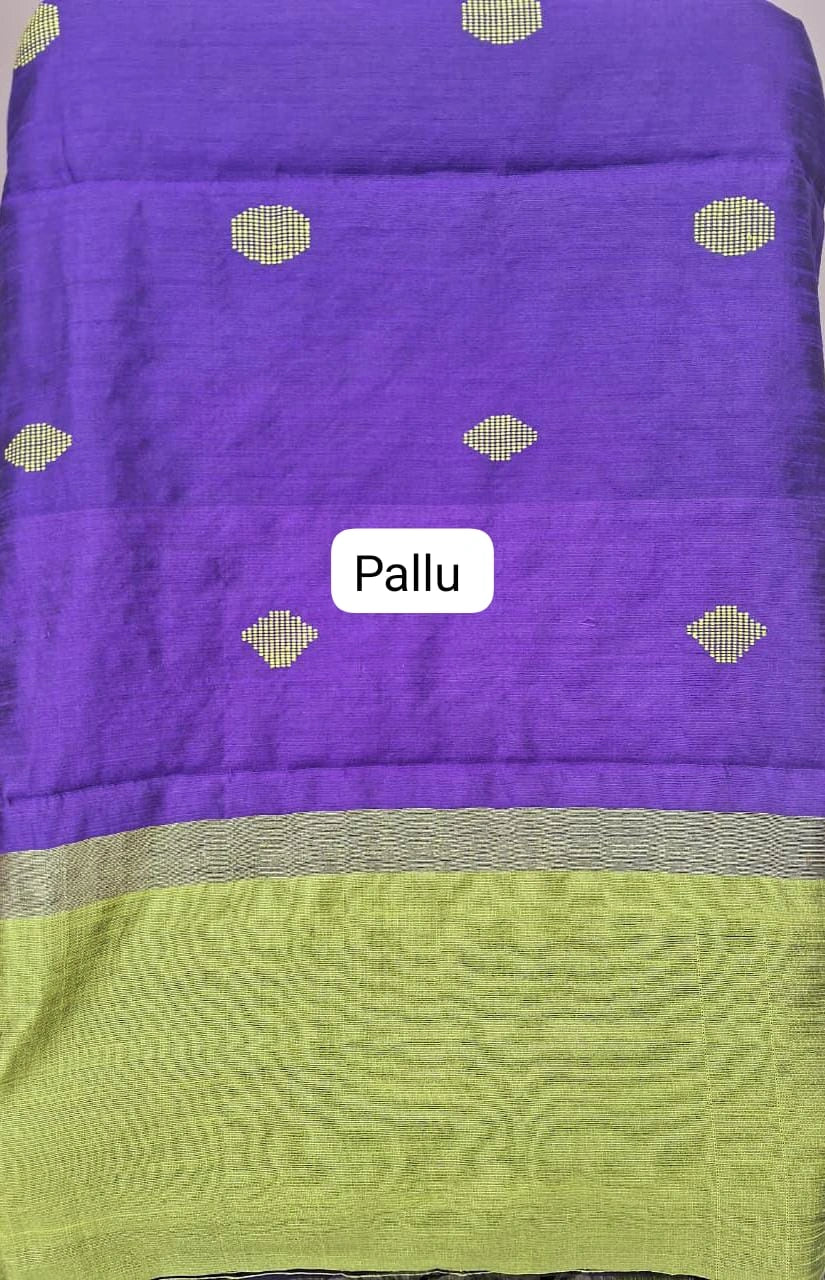 Bright green Khadhi Pure Pattu Saree Pallu