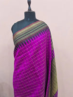 Purple Khadhi Pure Pattu Saree 1