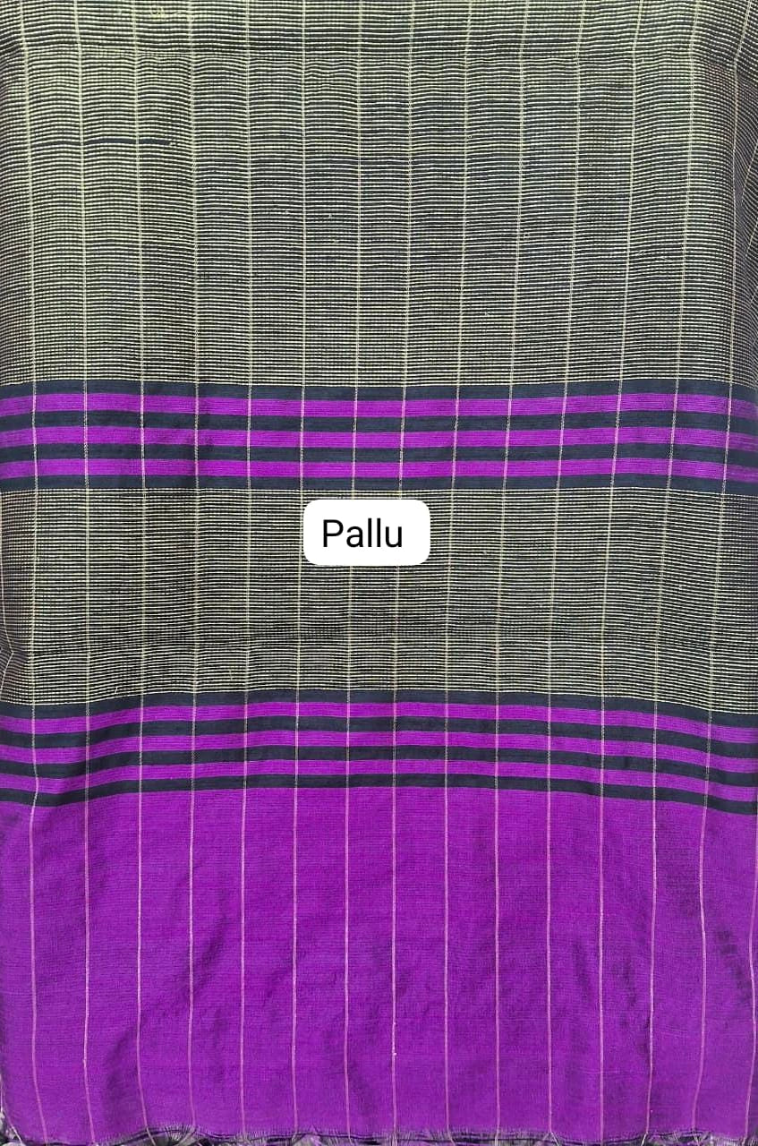 Purple Khadhi Pure Pattu Saree pallu
