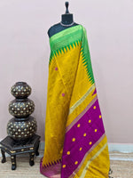 Mango Yellow Khadhi Pure Pattu Saree 