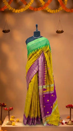 Mango Yellow Khadhi Pure Pattu Saree 