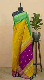 Mango Yellow Khadhi Pure Pattu Saree 