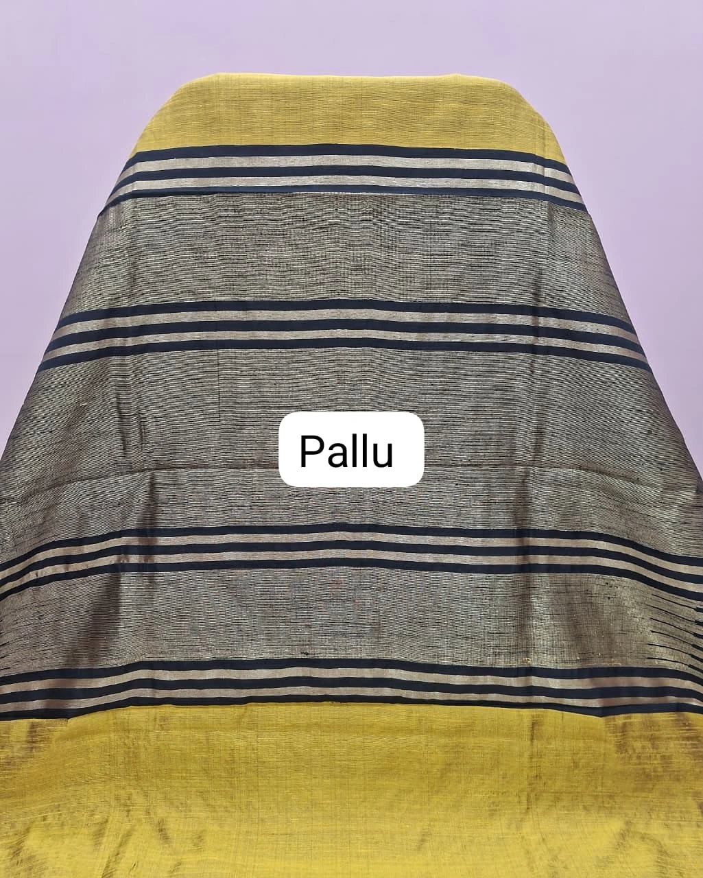 Yellow Plain Khadpalluhi Pure Pattu Saree pallu