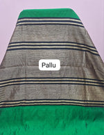 Green Plain Khadhi Pure Pattu Saree pallu