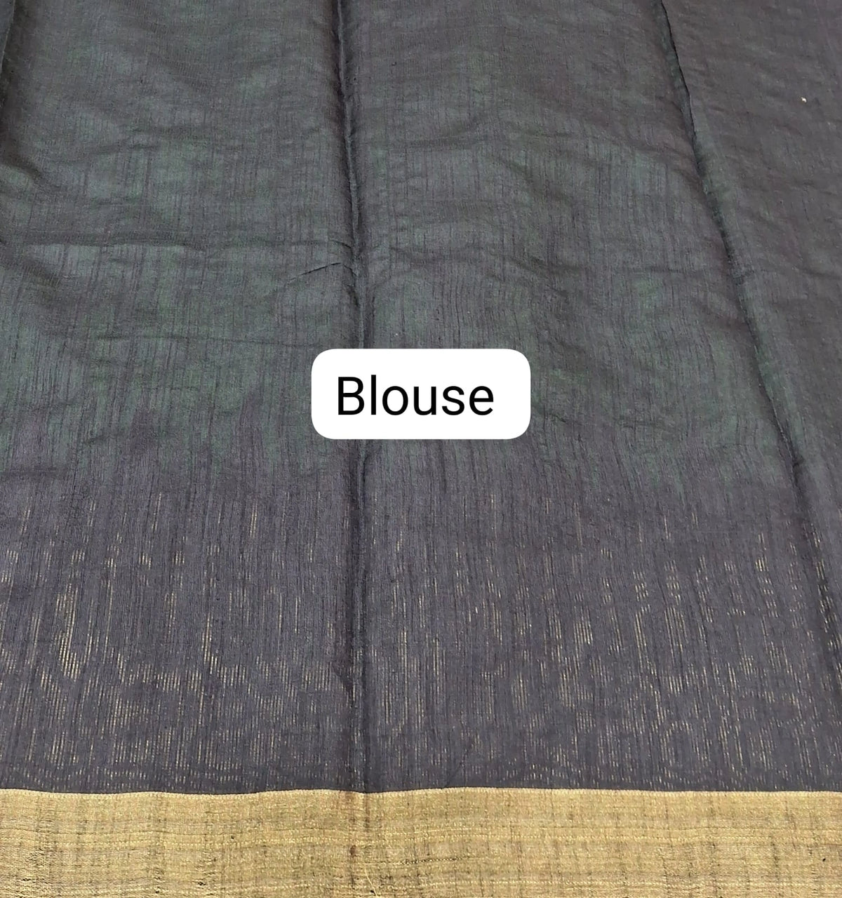 Green Plain Khadhi Pure Pattu Saree Blouse