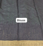 Green Plain Khadhi Pure Pattu Saree Blouse