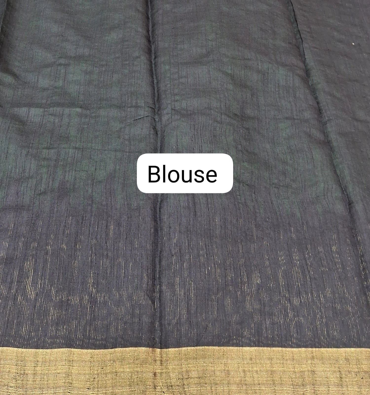 Green Plain Khadhi Pure Pattu Saree Blouse