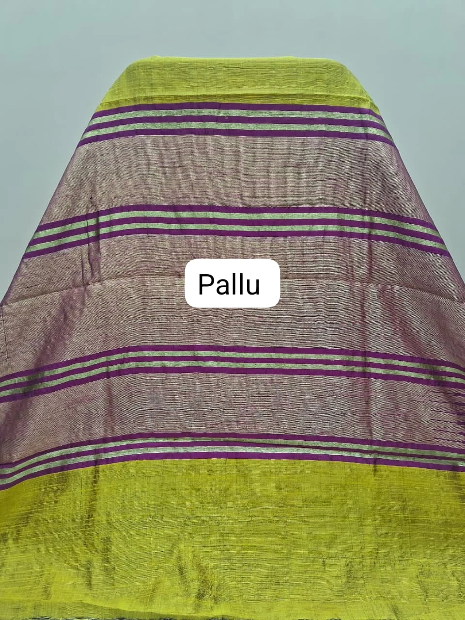 Mango Yellow Plain Khadhi Pure Pattu Saree pallu